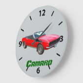 1967赤く変換可能なCamaro筋肉車 ラージ壁時計 (傾斜)