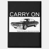 1967運年のシボレーImpalaトリビュートデザイン マグネット (正面)