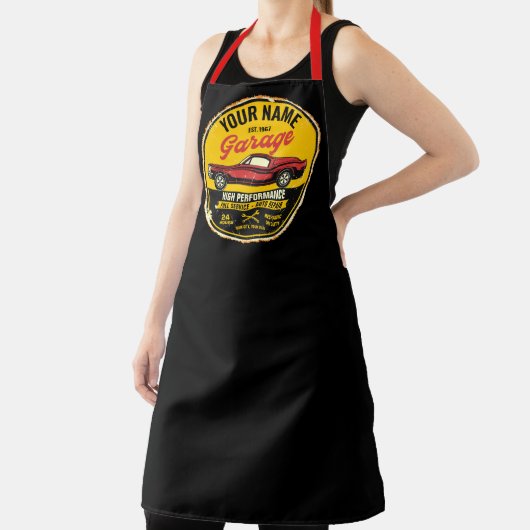 1967 パーソナライズされたファストバック赤クラシック車ガレージ エプロン (インサイチュ)