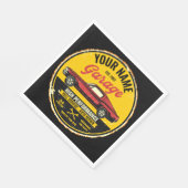 1967 パーソナライズされたファストバック赤クラシック車ガレージ スタンダードランチョンナプキン (角)