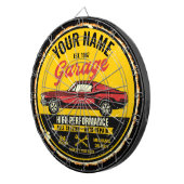 1967 パーソナライズされたファストバック赤クラシック車ガレージ ダーツボード (正面右)