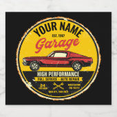 1967 パーソナライズされたファストバック赤クラシック車ガレージ ビールラベル (シングルラベル)