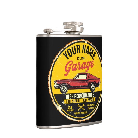 1967 パーソナライズされたファストバック赤クラシック車ガレージ フラスク (右)
