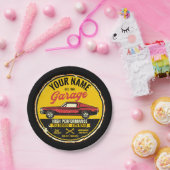 1967 パーソナライズされたファストバック赤クラシック車ガレージ ペーパープレート (パーティー)