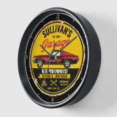 1967 パーソナライズされたファストバック赤クラシック車ガレージ 壁時計 (傾斜)