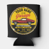 1967 パーソナライズされたファストバック赤クラシック車ガレージ 缶クーラー (裏面)
