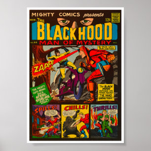 1967!ブラックフード漫画ブックカバー ポスター
