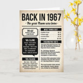 1967 誕生日のお祝いに、昔を思い出して楽しい事実が満載のバースデーカード カード (黄色い花)