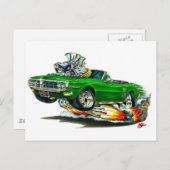 1967-68ファイアバードグリーンコンバーチブル ポストカード (正面/裏面)