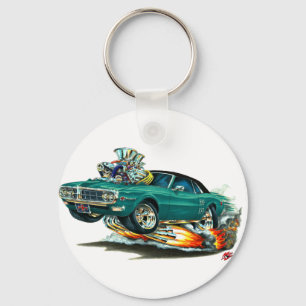 1967-68年のFirebirdのティール(緑がかった色)黒い上 キーホルダー