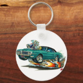 1967-68 Firebirdティール(緑がかった色) – ブラックトップ キーホルダー (正面)