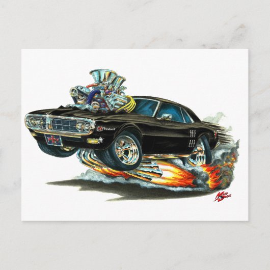 1967-68 Firebirdブラックカー ポストカード (正面)