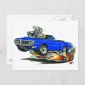 1967-68 Firebird Blueコンバーチブル ポストカード (正面/裏面)