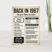 1967 Back in the Day, Fun Facts Birthday Card カード (正面)