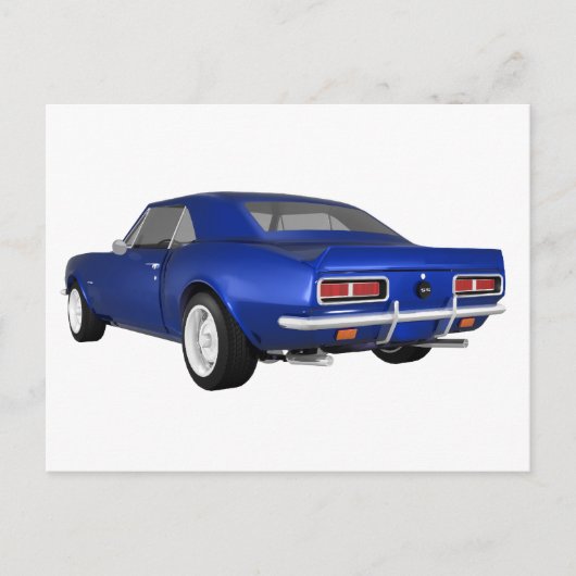 1967 Camaro SS：ブルーフィニッシュ： 3Dモデル： ポストカード (正面)