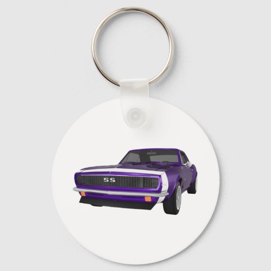 1967 Camaro SS:紫色の仕上げ: 3Dモデル: キーホルダー (正面)