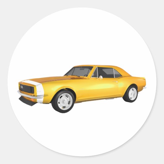 1967 Camaro SS:黄仕上げ: 3Dモデル: ラウンドシール (正面)