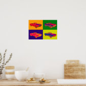 1967 Chevy Camaro RSコンバーチブルアーポップ・アートのト ポスター (キッチン)