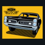 1967 Pontiac GTO Black BACKGROUND COLOR EDITABLE. ポスター<br><div class="desc">Pop Art style 1967 Pontiac GTO. One of the greatest muscle cars of all time. BACKGROUND COLOR EDITABLE.</div>
