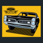 1967 Pontiac GTO Black BACKGROUND COLOR EDITABLE. ポスター<br><div class="desc">Pop Art style 1967 Pontiac GTO. One of the greatest muscle cars of all time. BACKGROUND COLOR EDITABLE.</div>