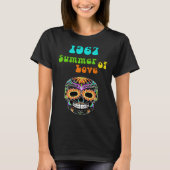 1967 Summer of Love Colourful Hippie Skull Tシャツ (正面)
