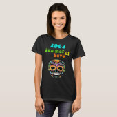 1967 Summer of Love Colourful Hippie Skull Tシャツ (正面フル)