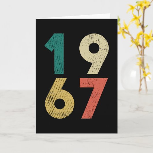 1967 Vintage Birthday Retro カード (黄色い花)