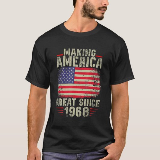 1968おもしろい年のデザイン54以来のアメリカの作り Tシャツ (正面)