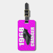 1968のごまかしの充電器rtのピンク ラゲッジタグ (正面縦)