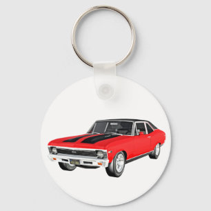 1968の赤筋肉車 キーホルダー