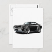 1968オールズ442ブラックカー ポストカード (正面/裏面)