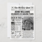 1968カスタム年新聞紙誕生日カードのトレンド シーズンカード (正面)