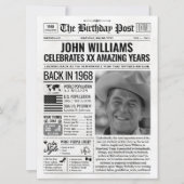 1968カスタム年新聞紙誕生日カードのトレンド シーズンカード (正面)