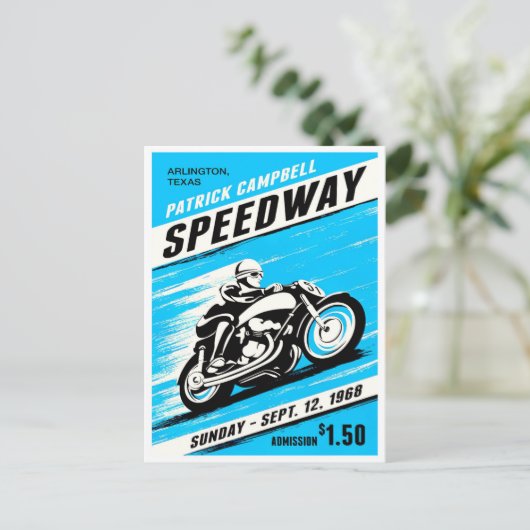 1968スピードウェイヴィンテージバイク ポストカード (スタンド正面)