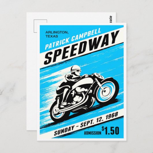 1968スピードウェイヴィンテージバイク ポストカード (正面/裏面)