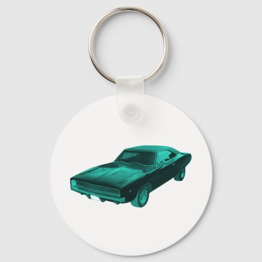 1968ドッジチャージャーブルーモパー キーホルダー (正面)