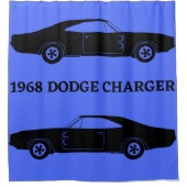 1968ドッジチャージャーマッスルカーシャワーカーテン シャワーカーテン (正面)
