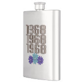 1968ヒッパイフラワーパワーピースサインアクアパープル フラスク (左)