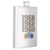 1968ヒッピー平和サイン花オレンジアクアパープル フラスク (右)