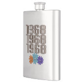 1968ヒッピー平和サイン花オレンジアクアパープル フラスク (左)