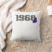 1968ヒッピー平和サイン花パワーパープル クッション (ブランケット)