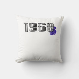 1968ヒッピー平和サイン花パワーパープル クッション