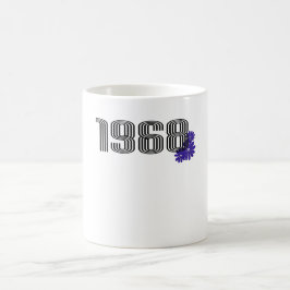 1968ヒッピー平和サイン花パワーパープル コーヒーマグカップ