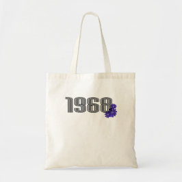 1968ヒッピー平和サイン花パワーパープル トートバッグ