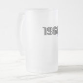 1968ヒッピー平和サイン花パワーパープル フロストグラスビールジョッキ (正面左)