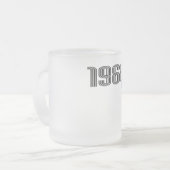 1968ヒッピー平和サイン花パワーパープル フロストグラスマグカップ (正面左)