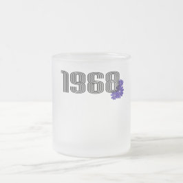 1968ヒッピー平和サイン花パワーパープル フロストグラスマグカップ