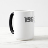 1968ヒッピー平和サイン花パワーパープル モーフィングマグカップ (正面左)