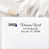 1968ヒッピー平和サイン花パワーパープル ラベル (インサイチュ)