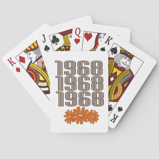 1968ピースサインオレンジヒッピー花パワー トランプ (裏面)